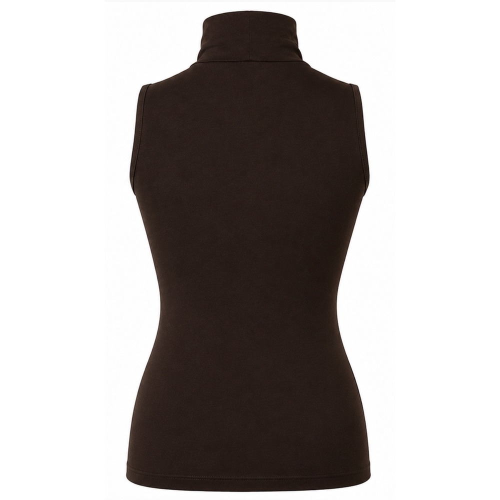 Spanx Sleeveless Turtleneck Women Large Bittersweet Brown Control Top 974 NWT - Picture 2 of 13